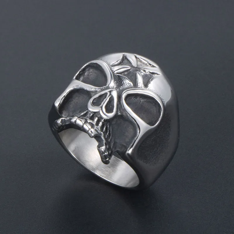 Trendy Titanium Steel Skull Ring for Men - Wholesale Fashion Accessory