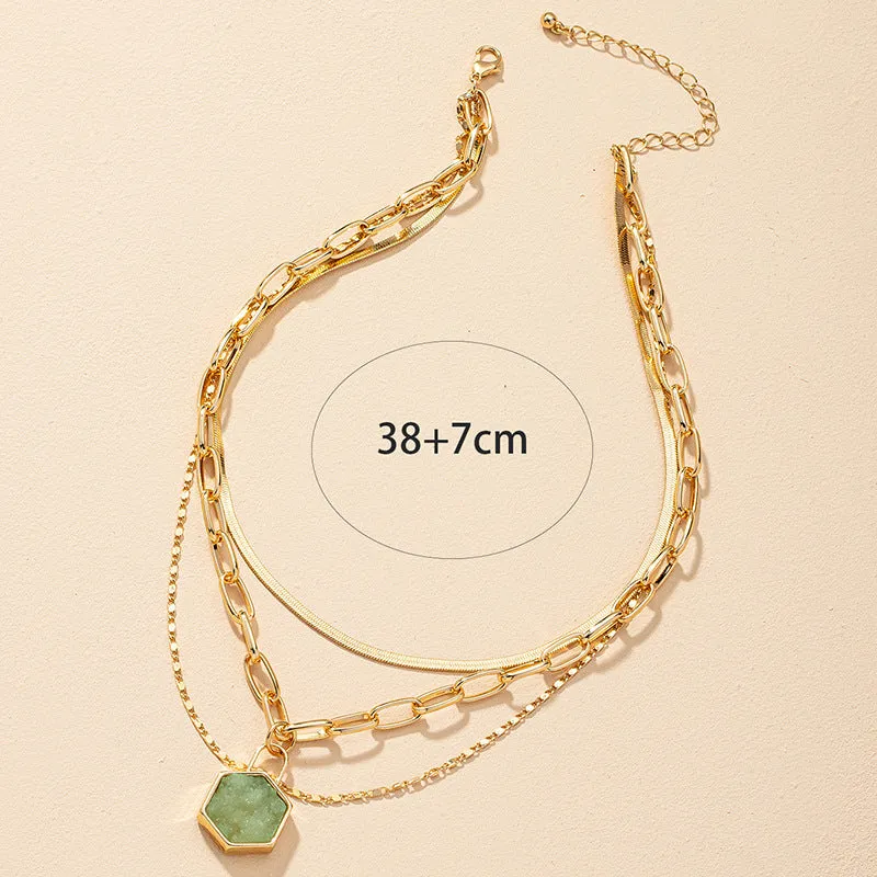 Trendy Vienna Verve Crystal Bud Necklace with Collarbone Chain