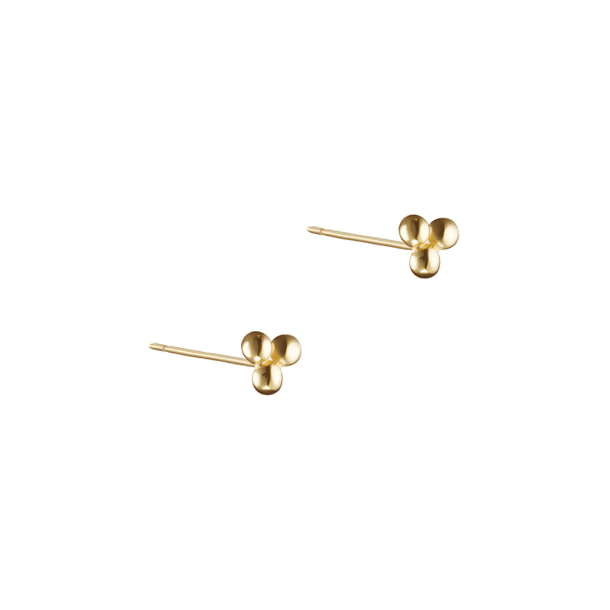 Trinity Ball Stud Earrings in Gold