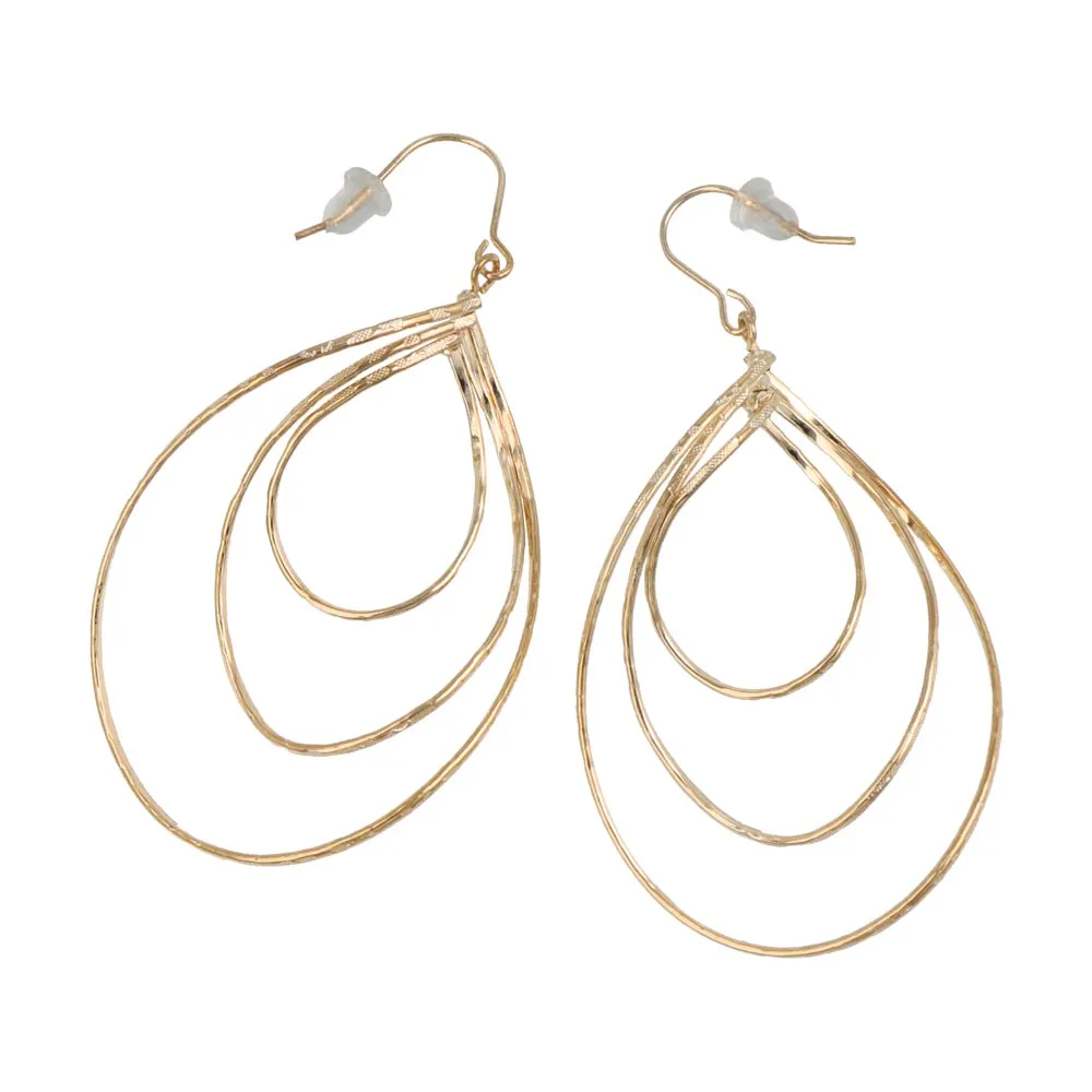 Triple Waved Hoop Hoop Earrings