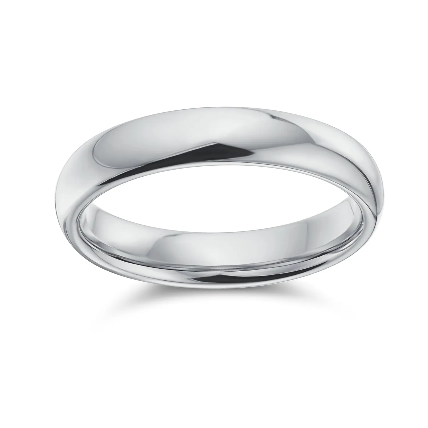 Unisex Classic Minimalist Dome Sterling Silver Ring for Couples Wedding Band