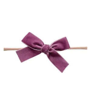 Velvet Hand Tied Infant Bow Headbands