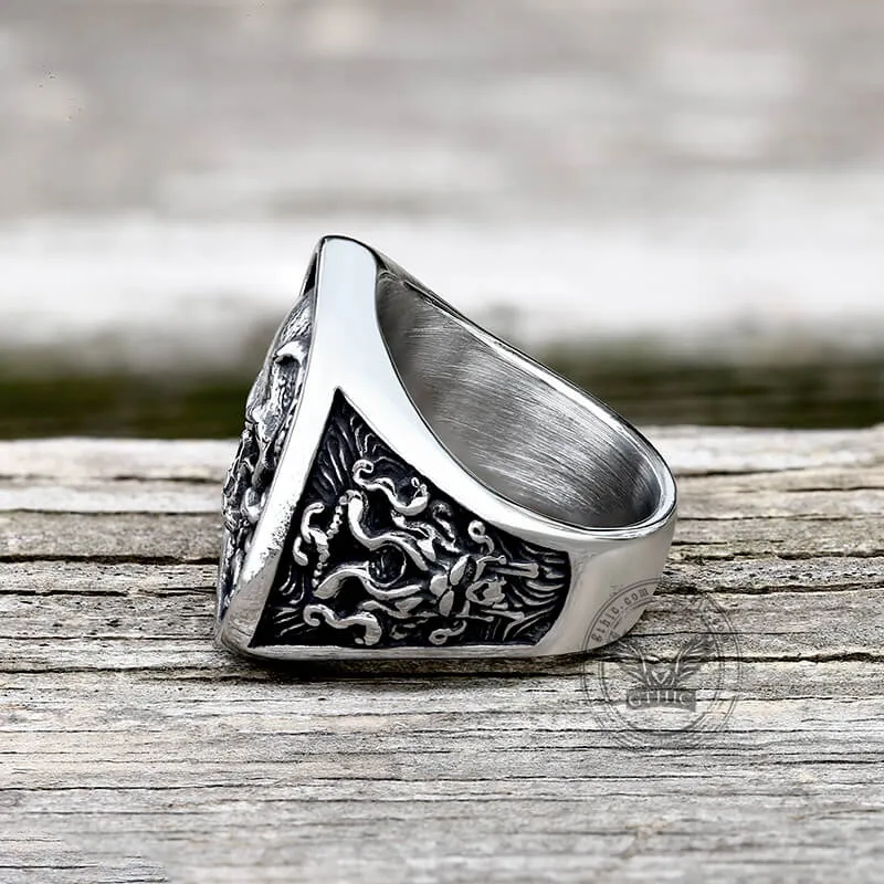 Vintage Octopus Skull Stainless Steel Ring