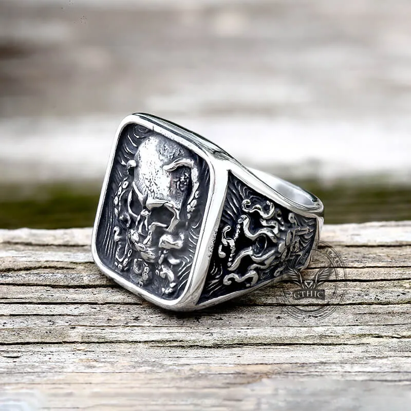 Vintage Octopus Skull Stainless Steel Ring