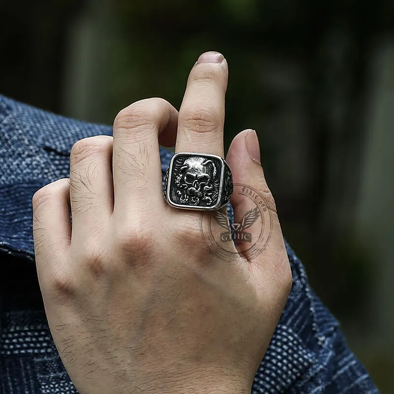 Vintage Octopus Skull Stainless Steel Ring