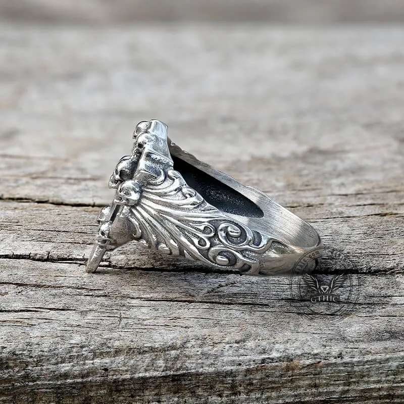 Vintage Sword Stainless Steel Skull Ring