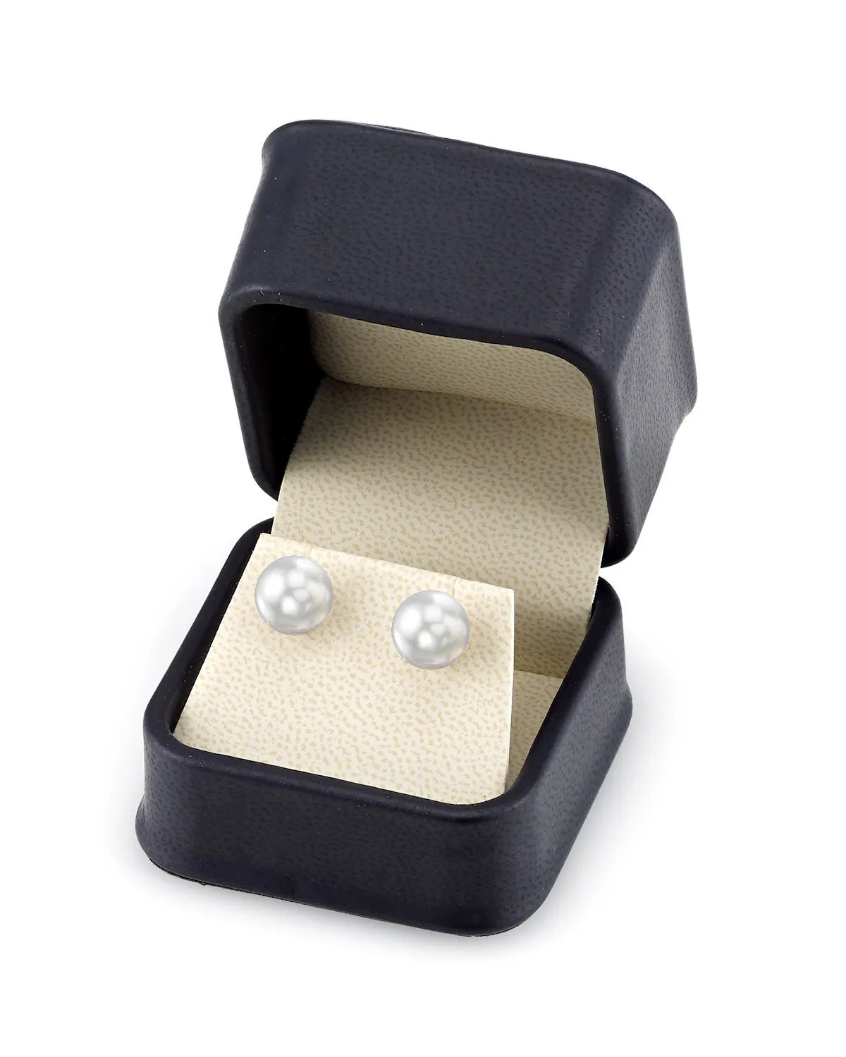 White South Sea Round Pearl Stud Earrings, 9.0-10.0mm