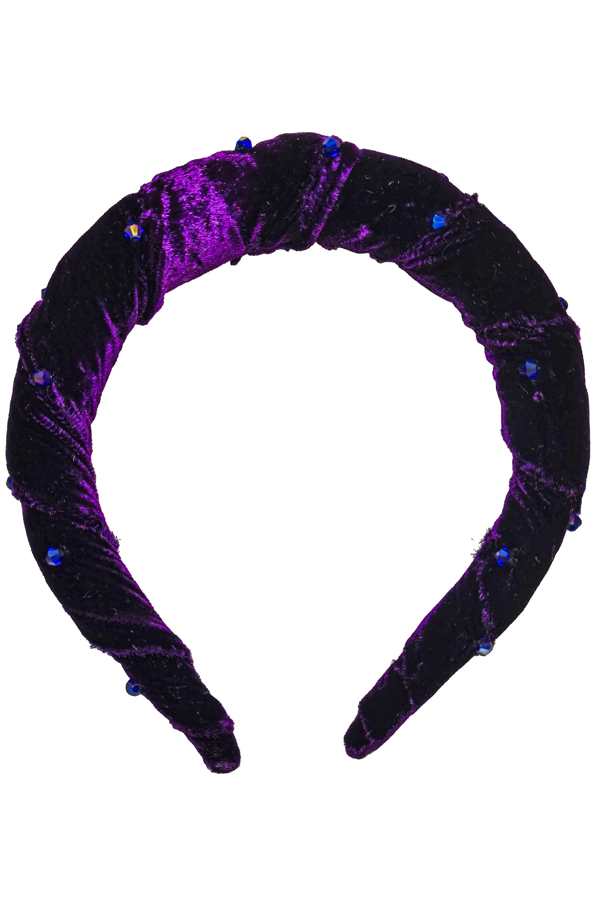 Wrapped Velvet Headband - Deep Purple & Indigo