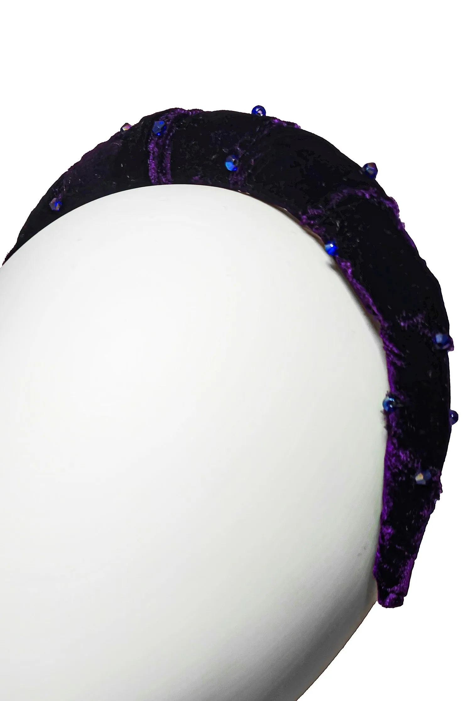 Wrapped Velvet Headband - Deep Purple & Indigo