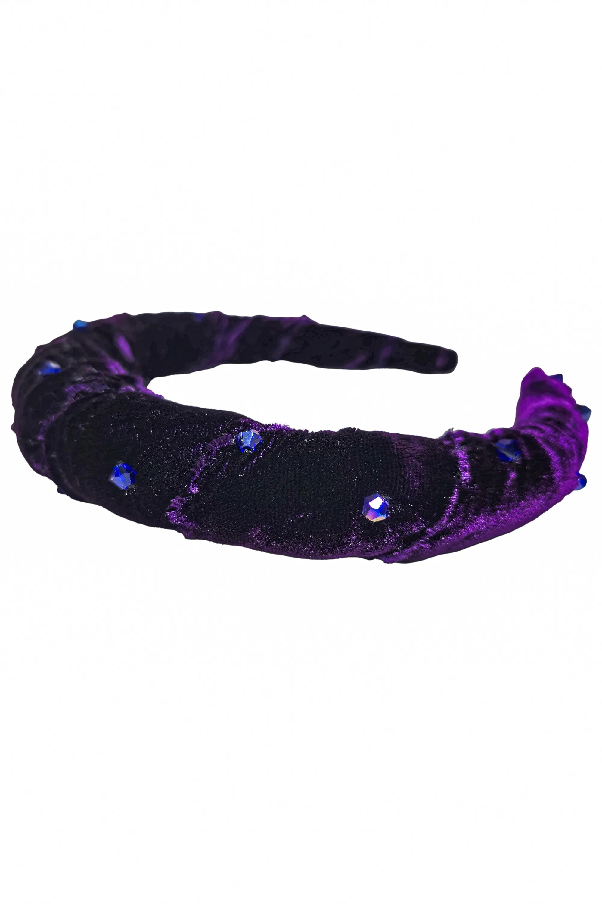 Wrapped Velvet Headband - Deep Purple & Indigo