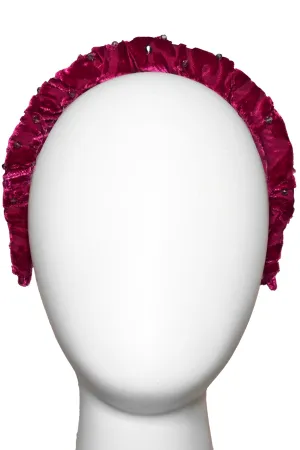 Wrapped Velvet Headband - Magenta