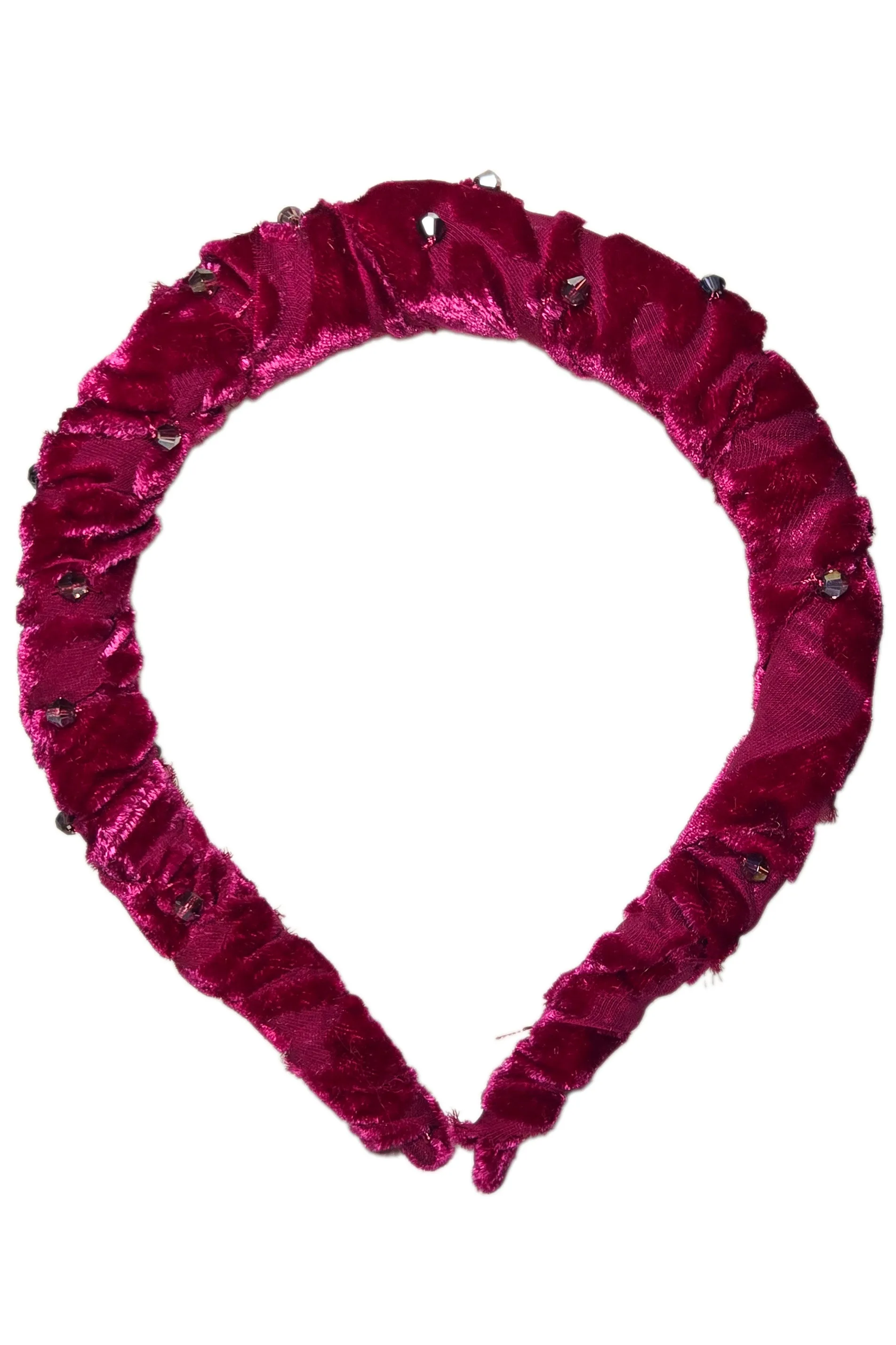 Wrapped Velvet Headband - Magenta