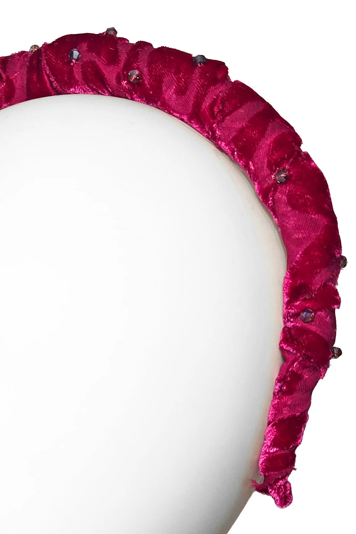 Wrapped Velvet Headband - Magenta