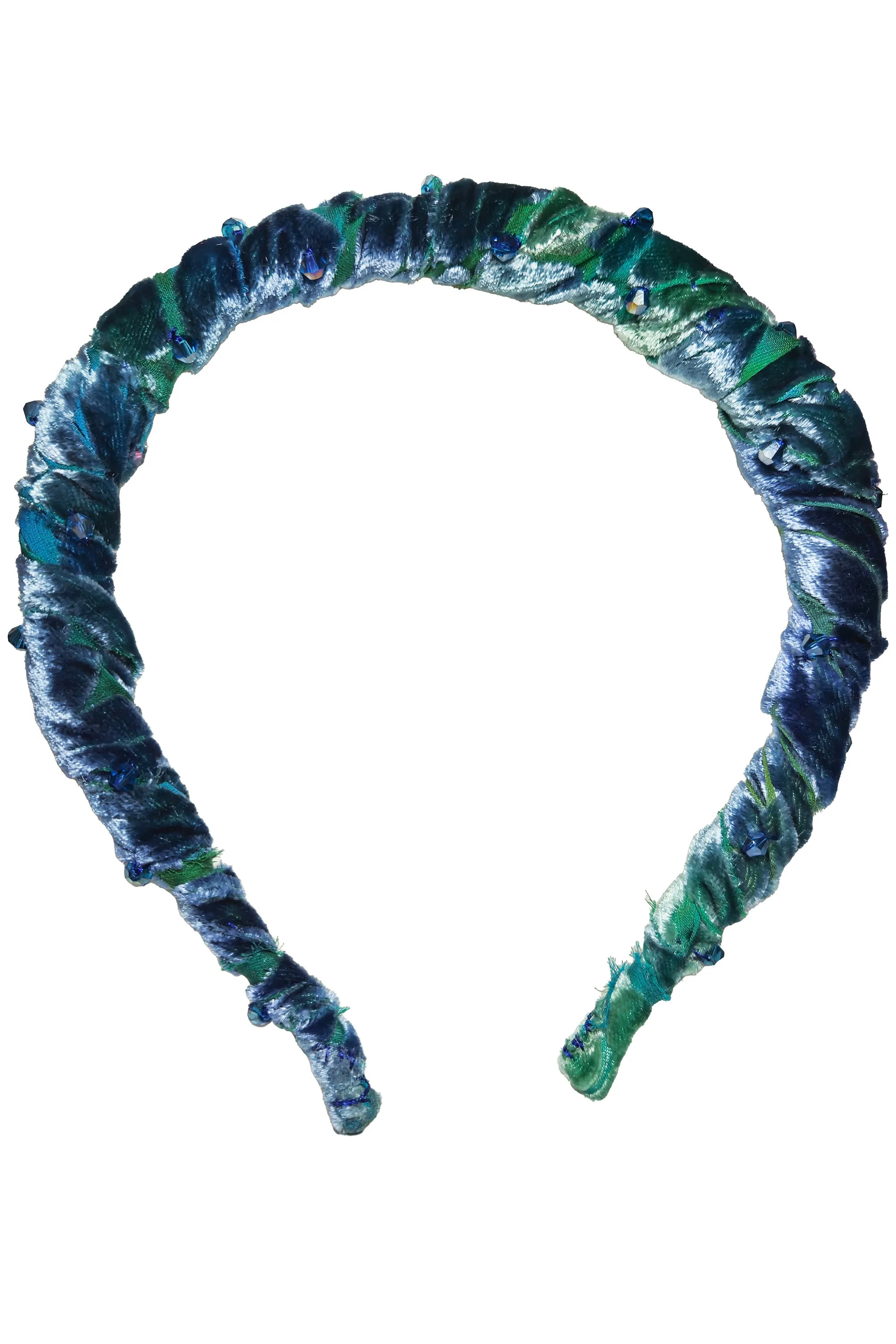 Wrapped Velvet Headband - Teal