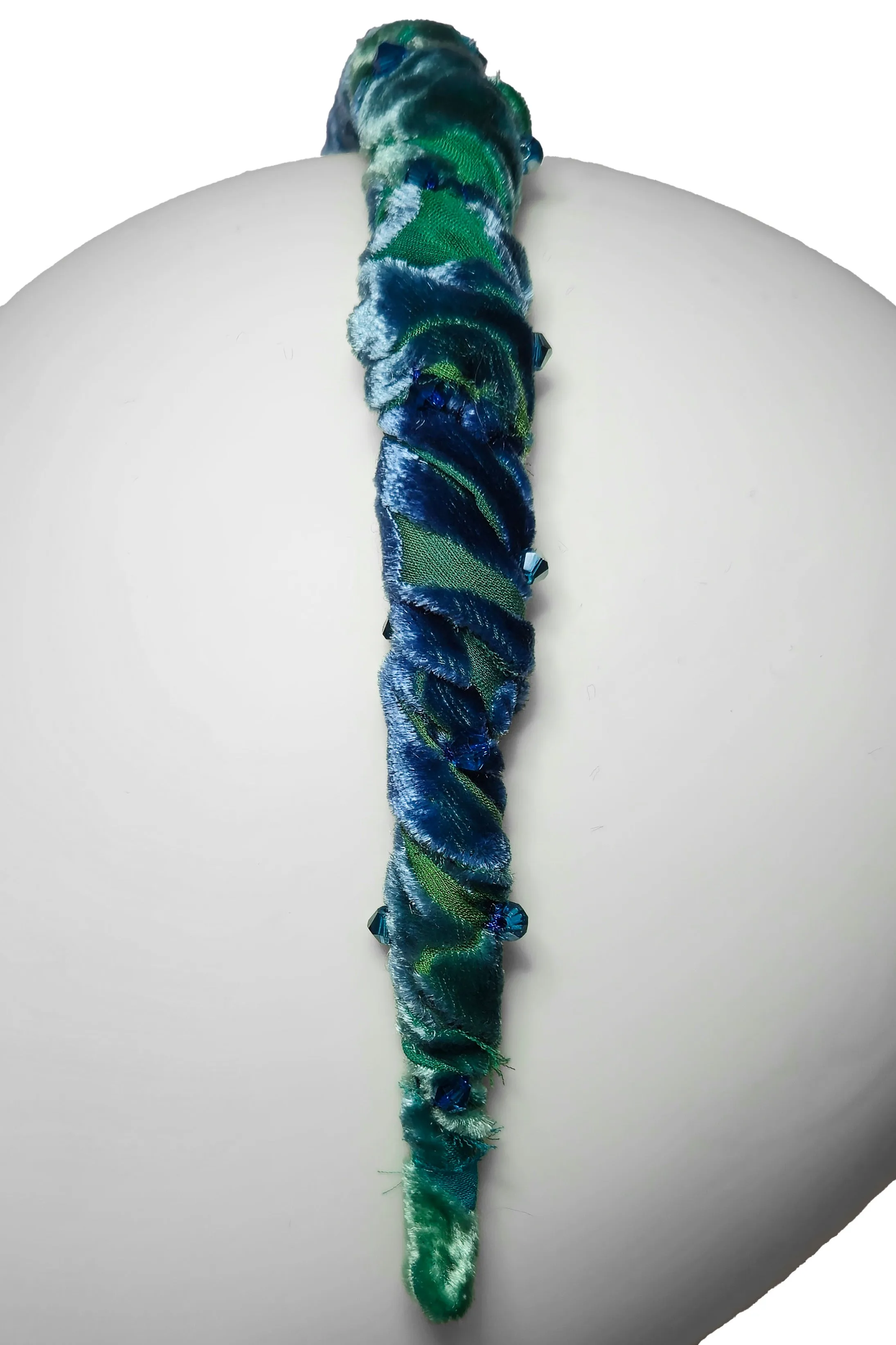 Wrapped Velvet Headband - Teal