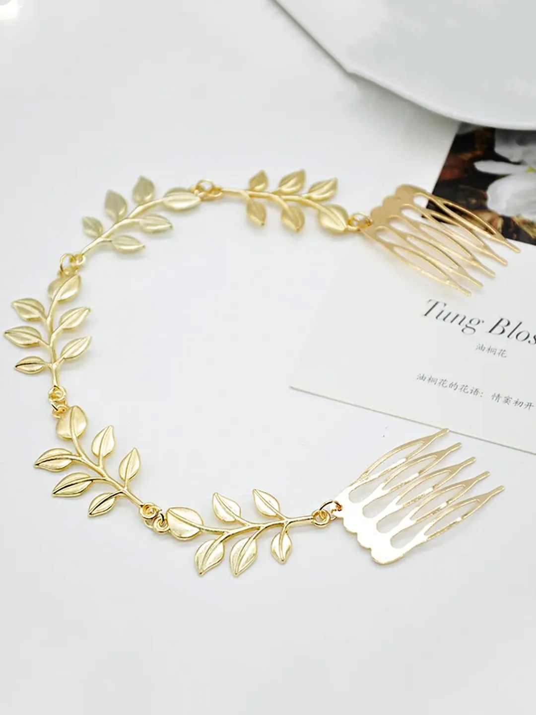 Yellow Chimes Bridal Hair Vine for Women and Girls Bridal Hair Accessories for Wedding Comb Pin for Women Headband Hair Accessories Wedding Jewellery for Women Head band for Girls (Design 9)