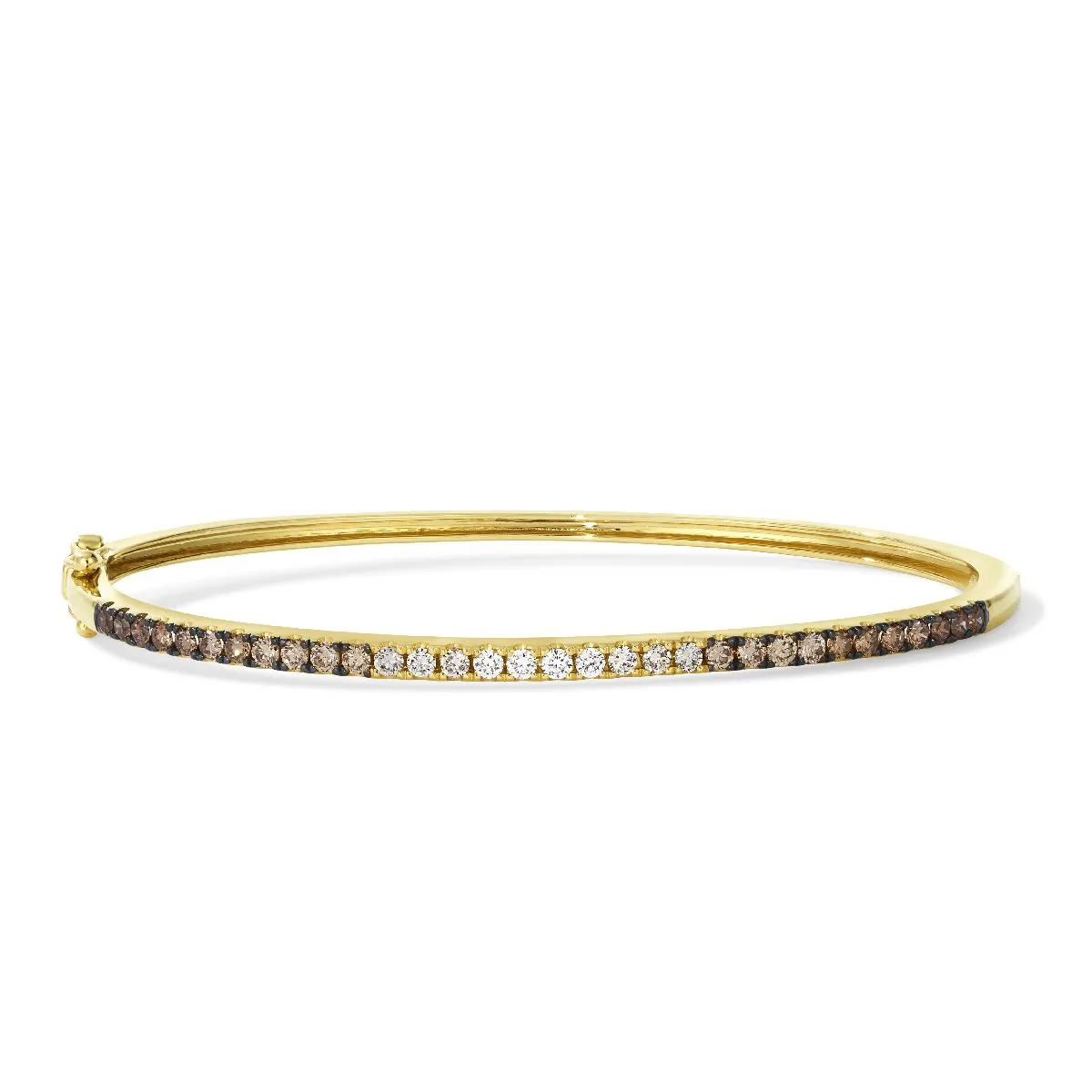 Yellow Gold Ombre Bangle featuring Chocolate Ombré Diamonds