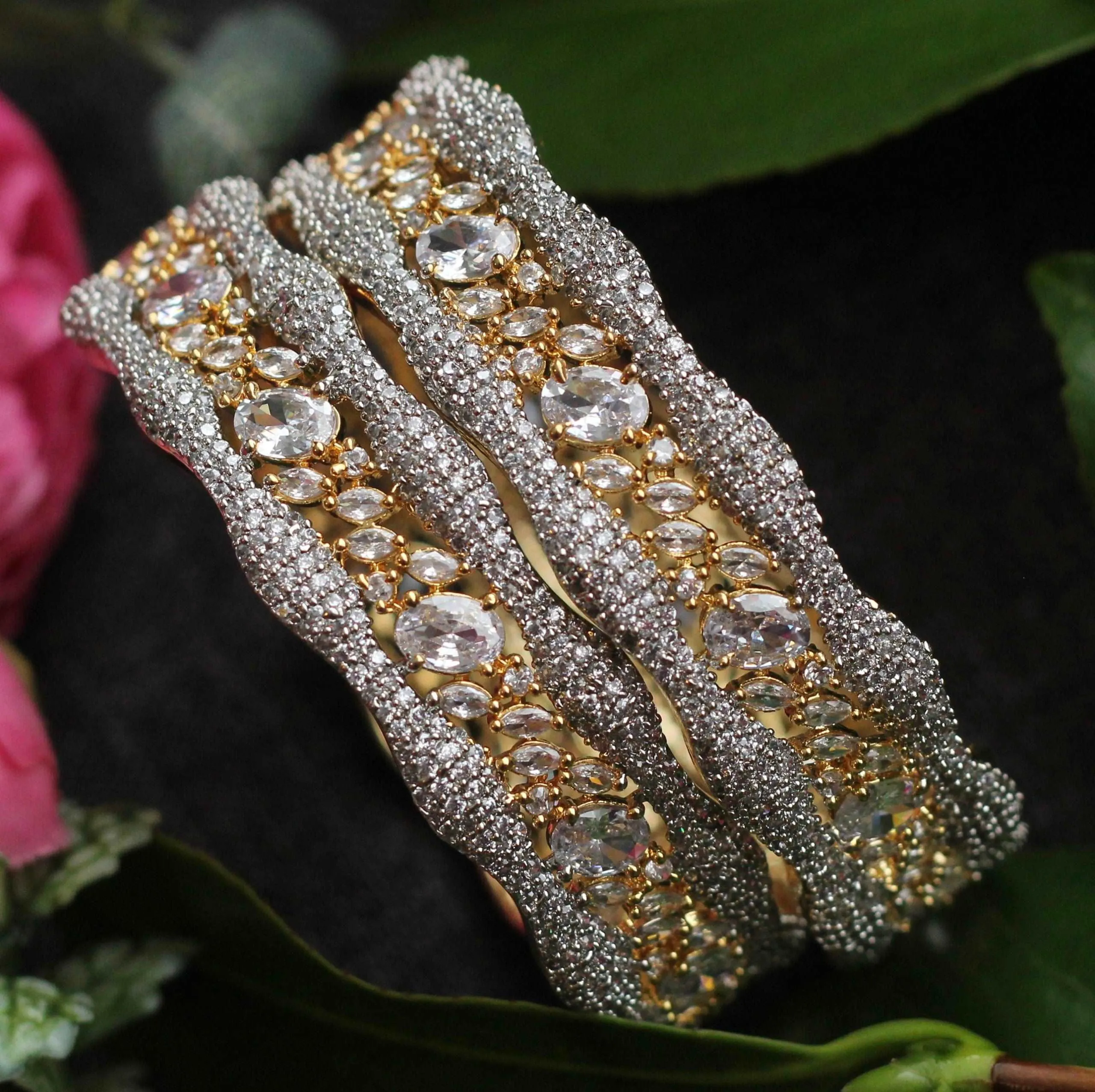 ZIRCON GOLD BANGLES